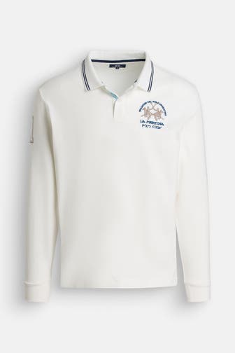 LA MARTINA Langarm-Polo weiß