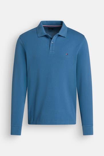 TOMMY HILFIGER Langarm-Polo graublau