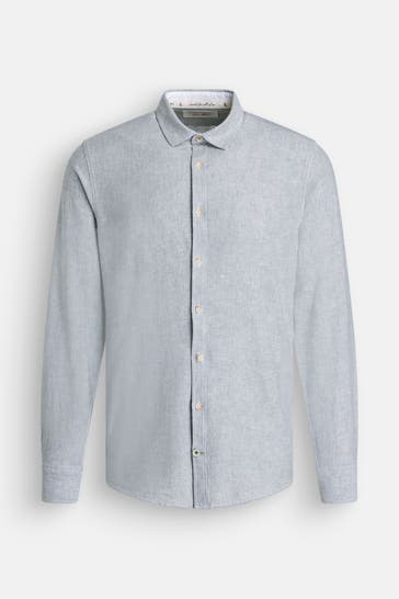 COLOURS & SONS Leinenmix-Hemd grün