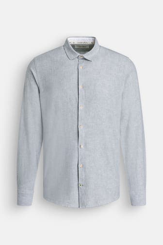 COLOURS & SONS Leinenmix-Hemd grün