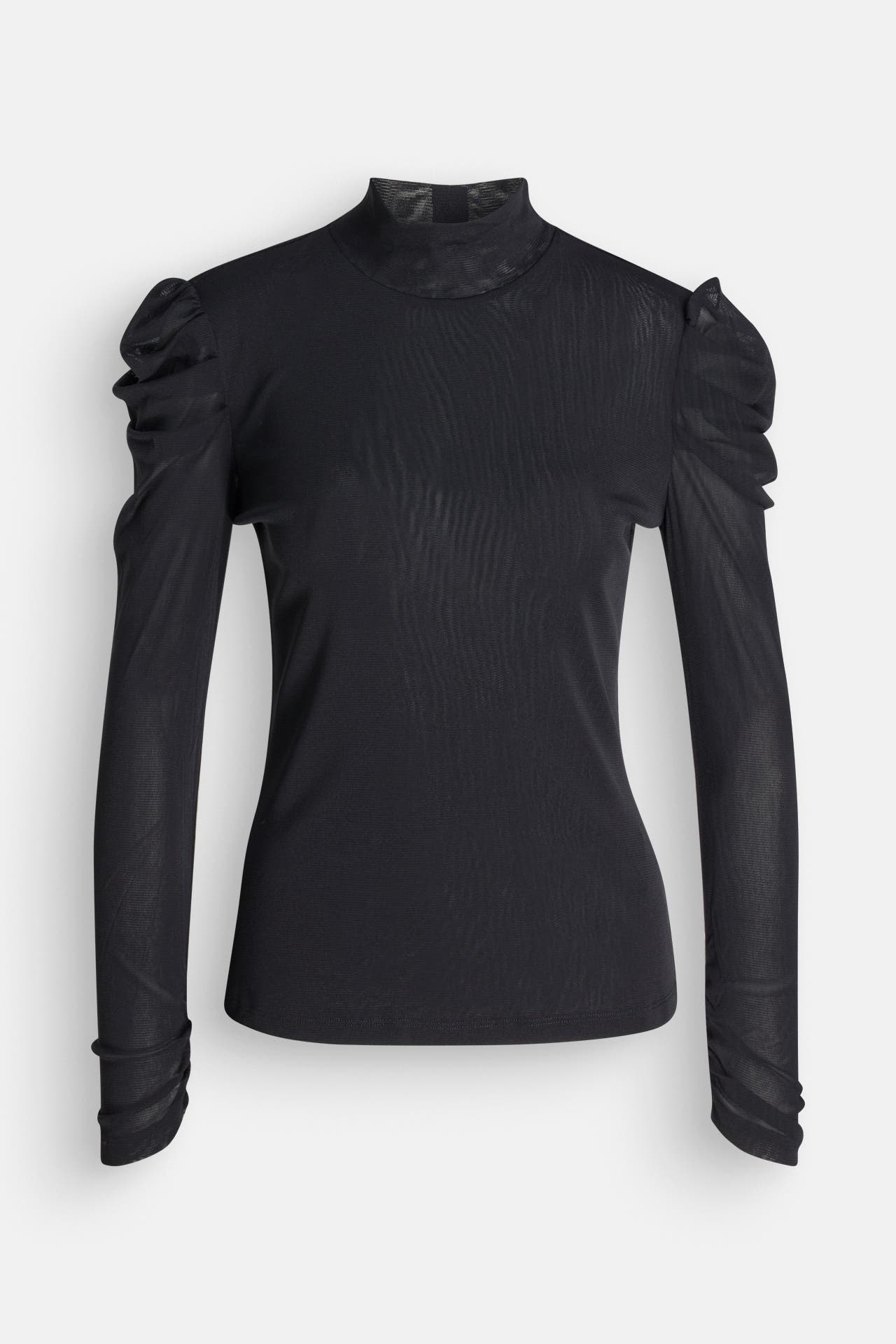 DIANE VON FURSTENBERG Longsleeve schwarz transparent, Bild 1