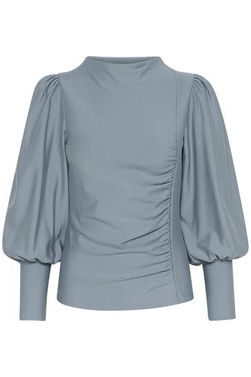 GESTUZ Langarmshirt 'Rifa' taubenblau