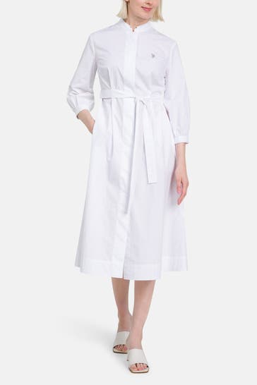 U.S. POLO ASSN. Blusenkleid weiß