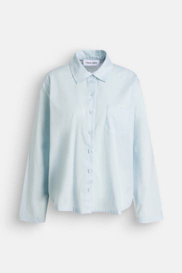 ORGANIC BASICS Pyjama-Oberteil hellblau