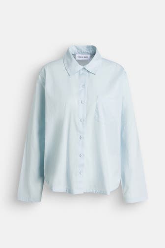 ORGANIC BASICS Pyjama-Oberteil hellblau