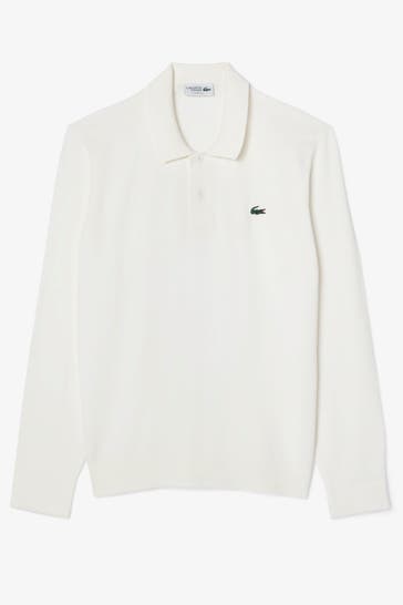 LACOSTE Langarm-Polo weiß