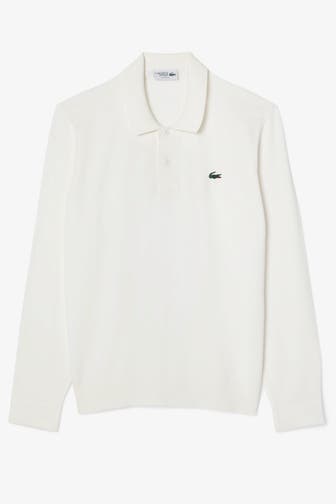 LACOSTE Langarm-Polo weiß