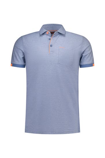 NEW ZEALAND AUCKLAND Polo-Shirt 'Poket Piping' taubenblau