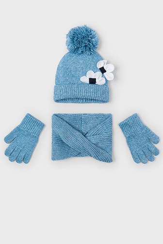 MAYORAL Set: Mütze und Schal und Handschuhe blau