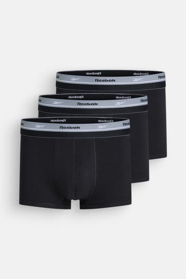 REEBOK 3er-Pack Boxer Trunks schwarz
