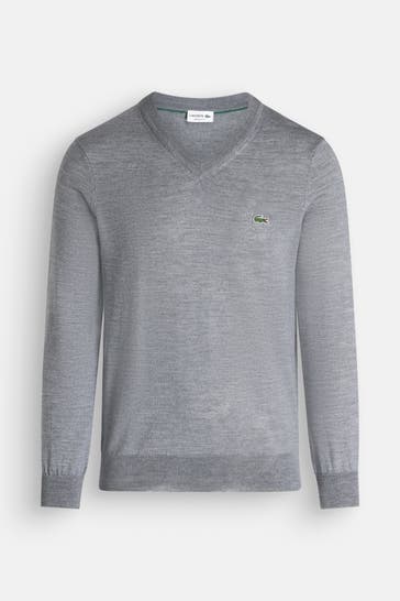 LACOSTE Wollmix-Pullover grau