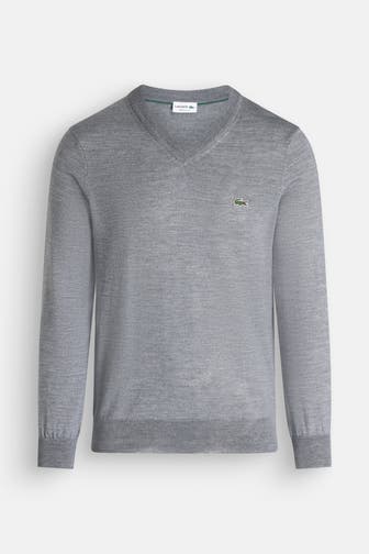 LACOSTE Wollmix-Pullover grau
