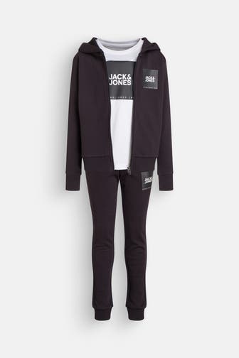 JACK & JONES Set: Sweatjacke, T-Shirt und Sweatpants