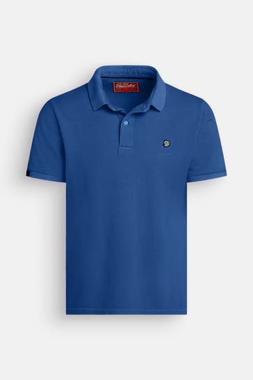SUPERDRY Polo-Shirt 'Vintage Destroy' azurblau