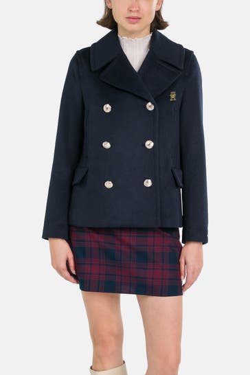 TOMMY HILFIGER Wollmixjacke dunkelblau