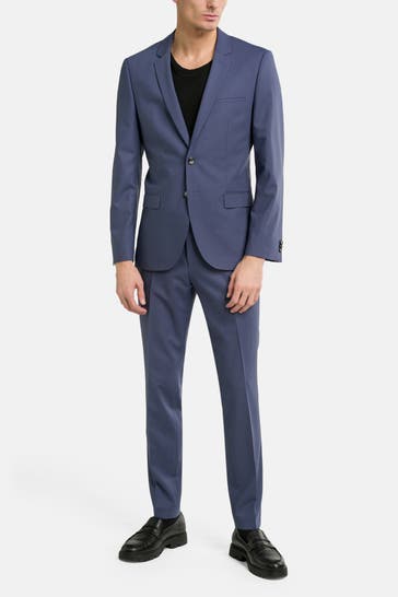 HUGO Schurwollmix-Anzug 'Arti-Hesten' blau