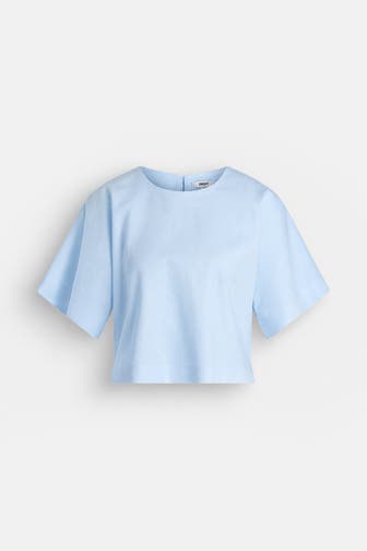 DKNY Leinenmix-Shirt hellblau
