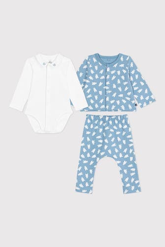 PETIT BATEAU Set: Body, Sweatshirt und Sweathose
