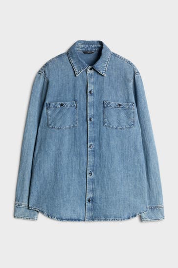 7 FOR ALL MANKIND Jeanshemd 'Station' blau