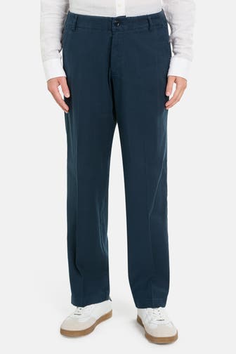 HECHTER Paris Leinenmix-Chino dunkelblau