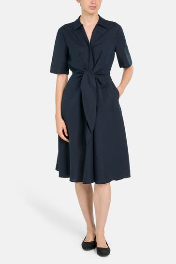 TOMMY HILFIGER Leinenmix-Kleid nachtblau