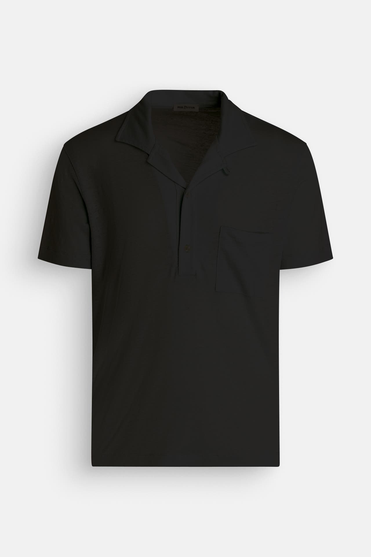 PHIL PETTER Leinen-Poloshirt schwarz, Bild 1