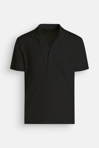 PHIL PETTER Leinen-Poloshirt schwarz