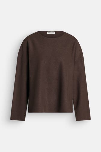 MARC O'POLO Woll-Langarmshirt braun