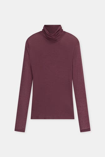 CLOSED Wollmix-Rollkragenpullover burgunder