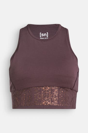 SUPER.NATURAL Top 'Arabesque' aubergine