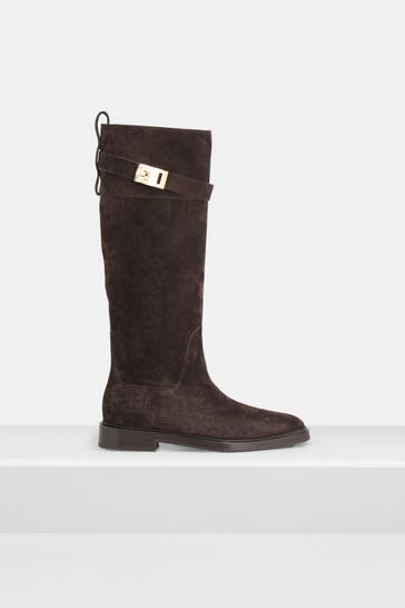 FERRAGAMO Stiefel 'Roly' dunkelbraun