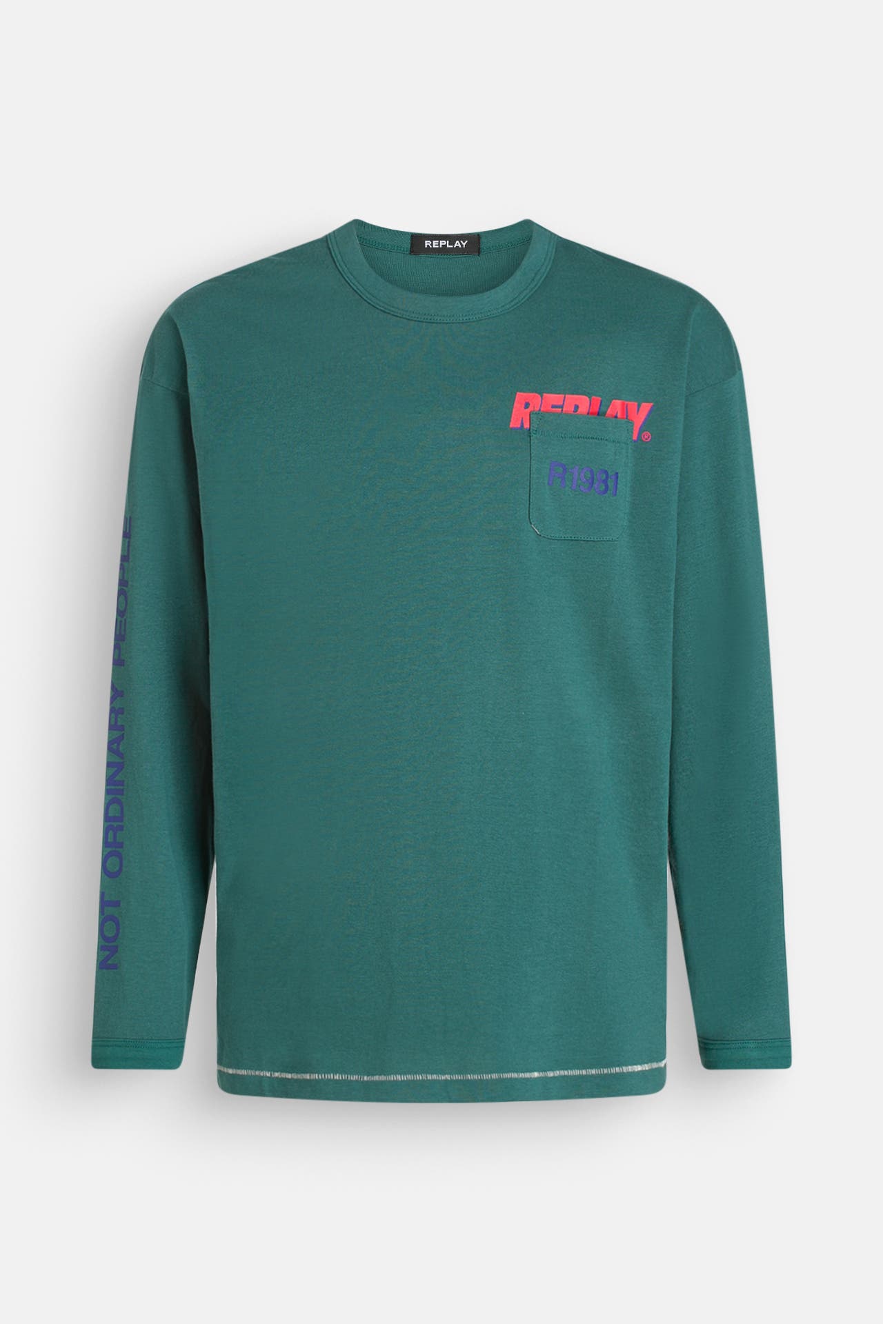 REPLAY Longsleeve smaragdgrün, Bild 1