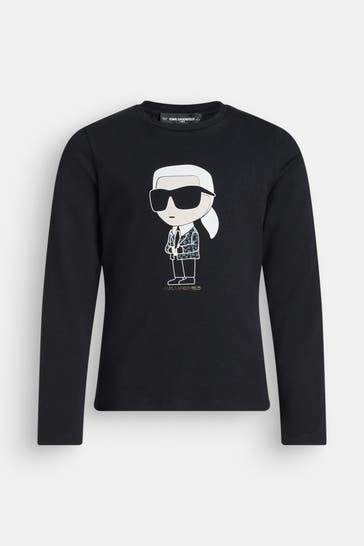 KARL LAGERFELD Longsleeve schwarz
