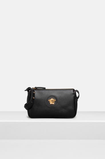 VERSACE - Leder-Handtasche schwarz