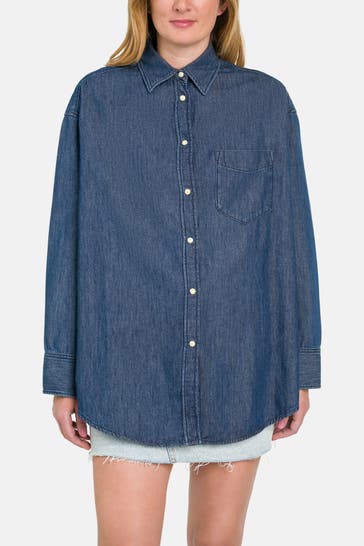 GANT Jeansbluse blau