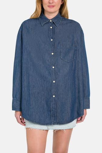 GANT Jeansbluse blau