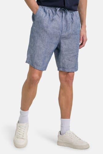 KNOWLEDGE COTTON APPAREL Leinenshorts 'Fig' taubenblau