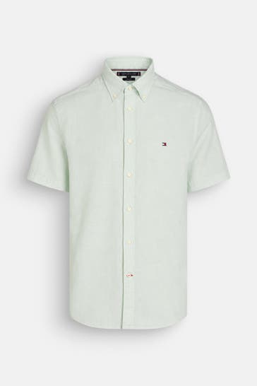 TOMMY HILFIGER Kurzarmhemd pastellgrün