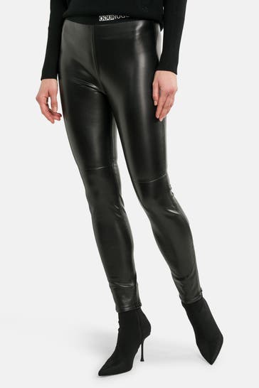 HUGO Kunstlederleggings 'Honati' schwarz 