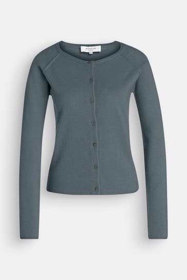ROSEMUNDE Wollmix-Strickjacke graublau