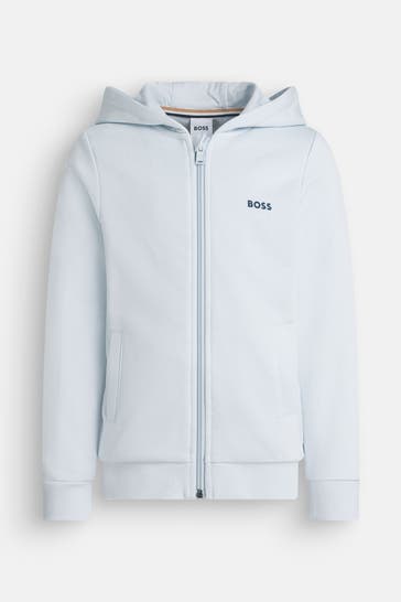 BOSS Sweatjacke hellblau