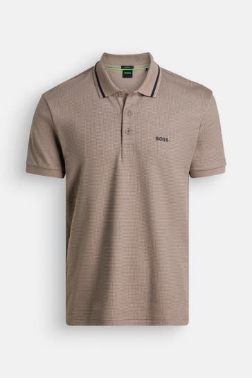 BOSS Polo-Shirt steingrau