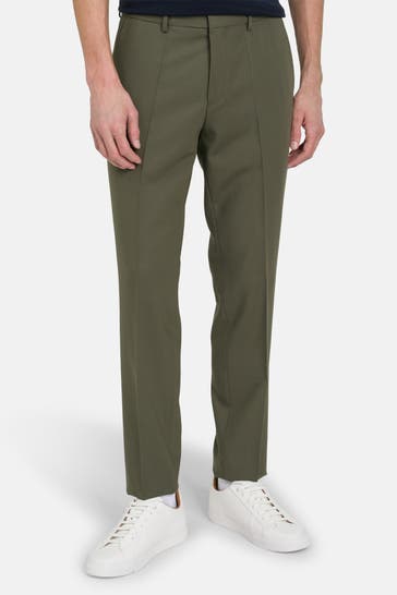 HUGO Schurwollhose 'Hesten' oliv