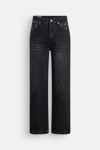 ROUGH. Jeans schwarz wide