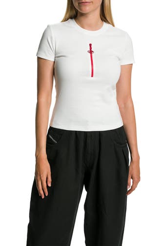 DIESEL T-Shirt 'T-Vazy' weiß