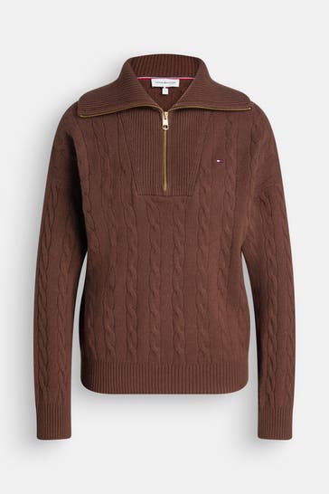 TOMMY HILFIGER Woll-Troyer braun