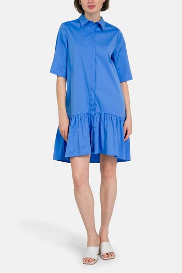 0039 ITALY Blusenkleid 'Marcia' azurblau