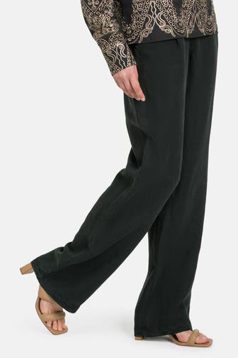 0039 ITALY Leinenmix-Hose 'Tasmin' dunkelgrau