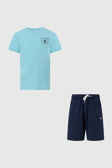 CHAMPION Set: T-Shirt und Sweatshorts zweifarbig