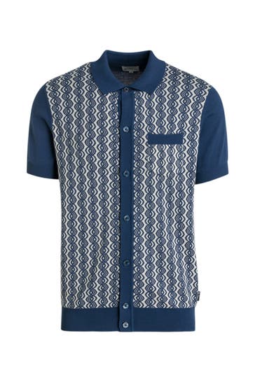 BEN SHERMAN Strick-Polo zweifarbig